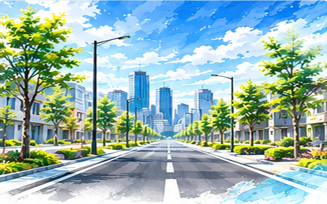 土木工事｜整備された道路と街路景観